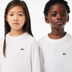 Vetements Fille | LACOSTE T-Shirt Manches Longues En Jersey De Coton