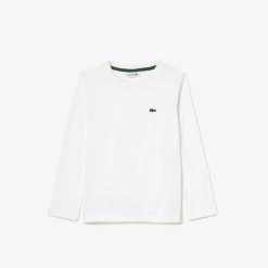 Vetements Fille | LACOSTE T-Shirt Manches Longues En Jersey De Coton