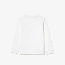 Vetements Fille | LACOSTE T-Shirt Manches Longues En Jersey De Coton