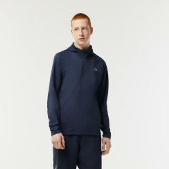 Vetements De Sport | LACOSTE Sweatshirt Zippe Homme Lacoste Sport Avec Capuche Et Col Montant