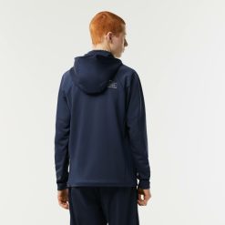 Vetements De Sport | LACOSTE Sweatshirt Zippe Homme Lacoste Sport Avec Capuche Et Col Montant