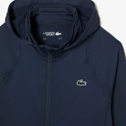 Vetements De Sport | LACOSTE Sweatshirt Zippe Homme Lacoste Sport Avec Capuche Et Col Montant