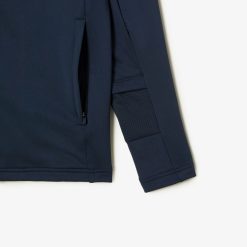 Vetements De Sport | LACOSTE Sweatshirt Zippe Homme Lacoste Sport Avec Capuche Et Col Montant