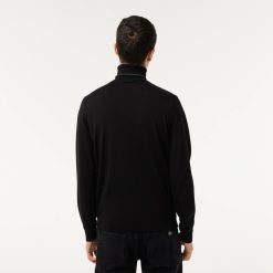 Pullovers | LACOSTE Pull A Col Roule En Laine Merinos Unie