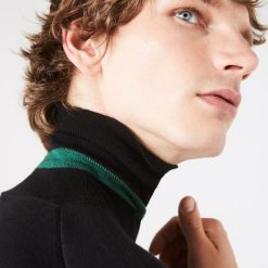 Pullovers | LACOSTE Pull A Col Roule En Laine Merinos Unie