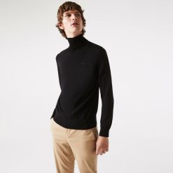 Pullovers | LACOSTE Pull A Col Roule En Laine Merinos Unie