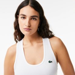 Vetements De Sport | LACOSTE Debardeur Femme Lacoste Sport Slim Fit En Maille Cotelee