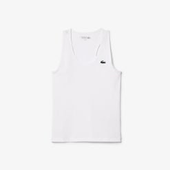 Vetements De Sport | LACOSTE Debardeur Femme Lacoste Sport Slim Fit En Maille Cotelee