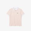 Vetements Garcon | LACOSTE Polo Garcon Lacoste Avec Imprime Damier En Mini Pique De Coton