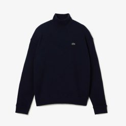 Pullovers | LACOSTE Pull Lacoste Femme Col Montant En Laine