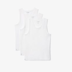 Sous-Vetements & Vetements D'Interieur | LACOSTE Lot De 3 Debardeurs En Coton Uni