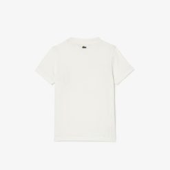 Vetements Fille | LACOSTE T-Shirt Avec Imprime Badges En Coton