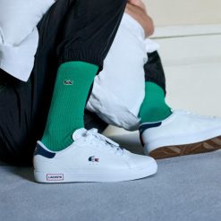 Sneakers | LACOSTE Sneakers Powercourt Homme En Cuir Tricolore