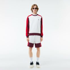 Pantalons & Shorts | LACOSTE Short Jogger Regular Fit Color-Block En Molleton Gratte