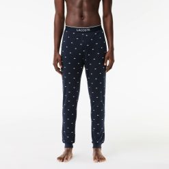 Sous-Vetements & Vetements D'Interieur | LACOSTE Pantalon De Pyjama En Coton Stretch A Motif Crocodiles