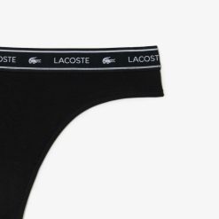 Sous-Vetements Et Vetements D'Interieur | LACOSTE String Avec Ceinture Siglee En Coton Stretch