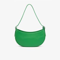 Sacs A Bandouliere | LACOSTE Sac Demi-Lune Femme Lacoste En Cuir Graine