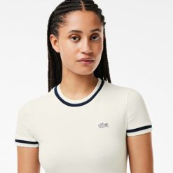 T-Shirts | LACOSTE T-Shirt En Mini Pique Extensible Fabrique En France