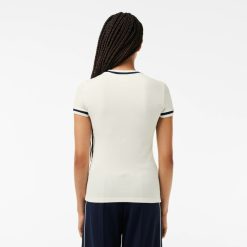 T-Shirts | LACOSTE T-Shirt En Mini Pique Extensible Fabrique En France