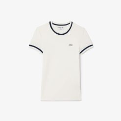 T-Shirts | LACOSTE T-Shirt En Mini Pique Extensible Fabrique En France