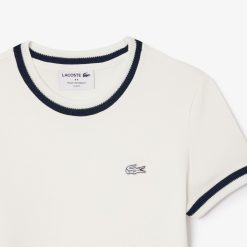 T-Shirts | LACOSTE T-Shirt En Mini Pique Extensible Fabrique En France