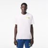 T-Shirts | LACOSTE T-Shirt Delave Avec Imprime Lacoste En Degrade