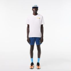 T-Shirts | LACOSTE T-Shirt Delave Avec Imprime Lacoste En Degrade