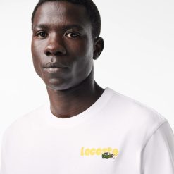 T-Shirts | LACOSTE T-Shirt Delave Avec Imprime Lacoste En Degrade