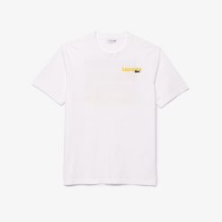 T-Shirts | LACOSTE T-Shirt Delave Avec Imprime Lacoste En Degrade