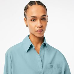 Chemises & Hauts | LACOSTE Chemise Femme Lacoste Oversize Fit En Popeline De Coton