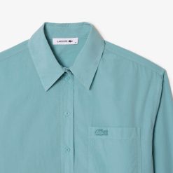 Chemises & Hauts | LACOSTE Chemise Femme Lacoste Oversize Fit En Popeline De Coton