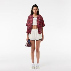 Pantalons & Shorts | LACOSTE Shorty En Maille Eponge Avec Details Contrastes