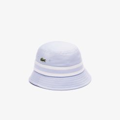 Chapeaux & Casquettes | LACOSTE Bob En Gabardine De Coton Avec Bandes Contrastees