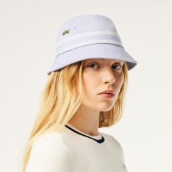 Chapeaux & Casquettes | LACOSTE Bob En Gabardine De Coton Avec Bandes Contrastees