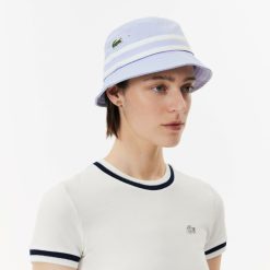 Chapeaux & Casquettes | LACOSTE Bob En Gabardine De Coton Avec Bandes Contrastees