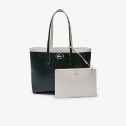 Sacs A Main & Cabas | LACOSTE Sac Cabas Anna Reversible Effet Petit Pique