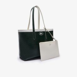 Sacs A Main & Cabas | LACOSTE Sac Cabas Anna Reversible Effet Petit Pique