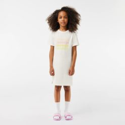 Vetements Fille | LACOSTE Robe T-Shirt Siglee En Eponge