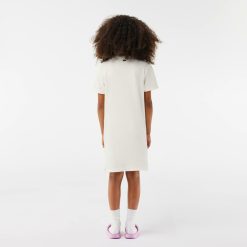 Vetements Fille | LACOSTE Robe T-Shirt Siglee En Eponge