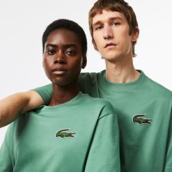 T-Shirts | LACOSTE T-Shirt Unie Loose Fit Avec Grand Crocodile Coton Epais