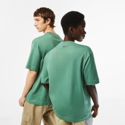 T-Shirts | LACOSTE T-Shirt Unie Loose Fit Avec Grand Crocodile Coton Epais