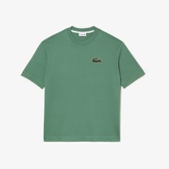 T-Shirts | LACOSTE T-Shirt Unie Loose Fit Avec Grand Crocodile Coton Epais