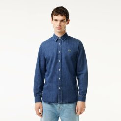 Chemises | LACOSTE Chemise Homme Lacoste Regular Fit En Denim De Coton Biologique