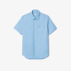 Chemises | LACOSTE Chemise Regular Fit Unie A Manches Courtes En Coton Premium