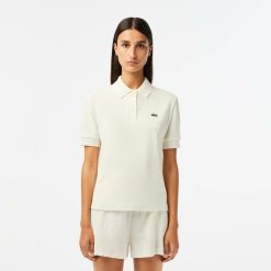 Polos | LACOSTE Polo Femme Lacoste Slim Fit En Eponge En Coton Biologique