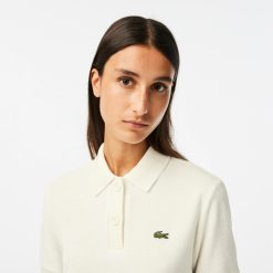 Polos | LACOSTE Polo Femme Lacoste Slim Fit En Eponge En Coton Biologique