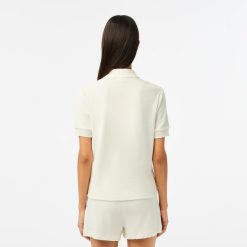 Polos | LACOSTE Polo Femme Lacoste Slim Fit En Eponge En Coton Biologique