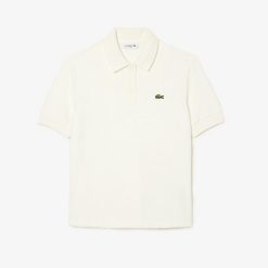 Polos | LACOSTE Polo Femme Lacoste Slim Fit En Eponge En Coton Biologique