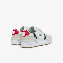 Sneakers | LACOSTE Sneakers T-Clip Homme Tricolores En Cuir Et Daim