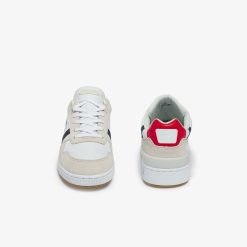 Sneakers | LACOSTE Sneakers T-Clip Homme Tricolores En Cuir Et Daim